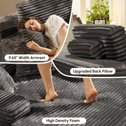 HOOOWOOO Canapé-lit en tissu moderne et amélioré