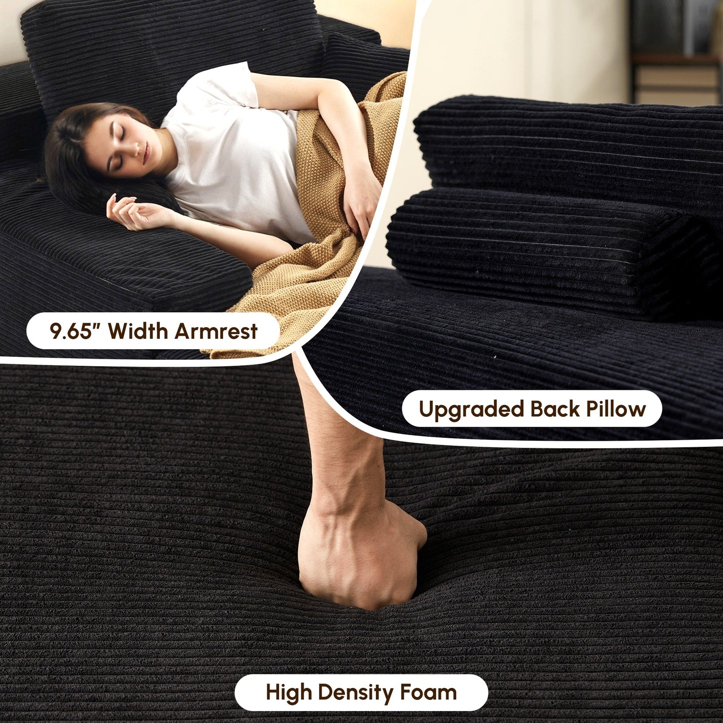 HOOOWOOO Canapé-lit en tissu moderne et amélioré