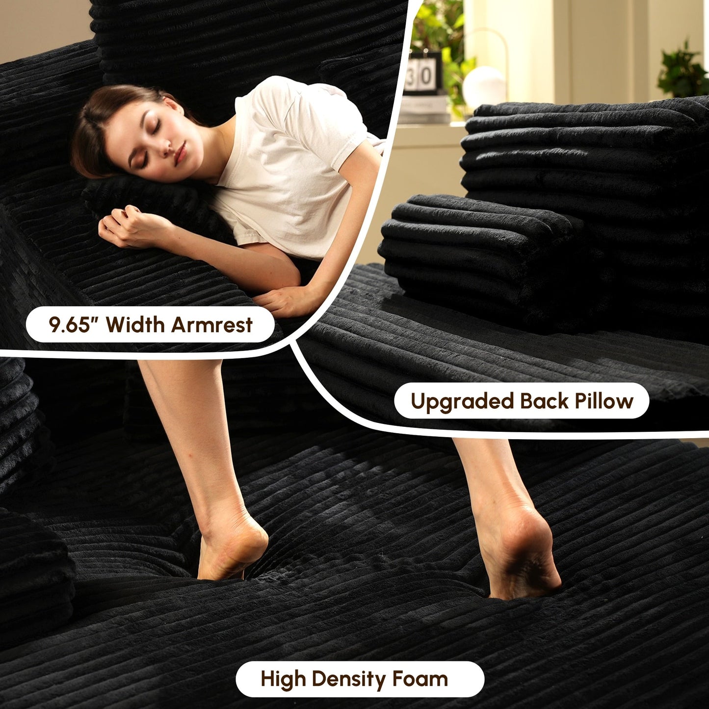 HOOOWOOO Canapé-lit en tissu moderne et amélioré