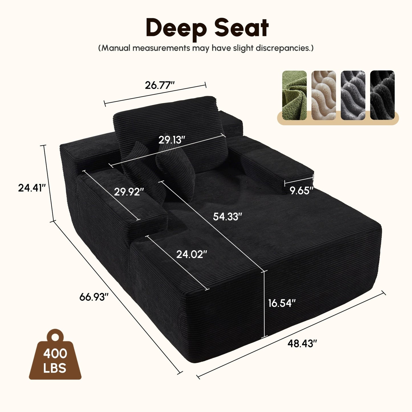 HOOOWOOO Canapé-lit en tissu moderne et amélioré