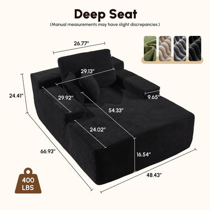 HOOOWOOO Canapé-lit en tissu moderne et amélioré