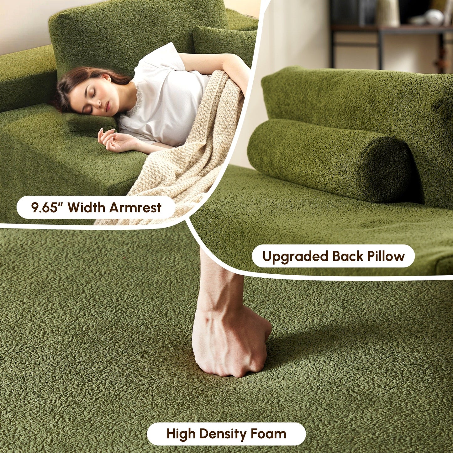 HOOOWOOO Canapé-lit en tissu moderne et amélioré