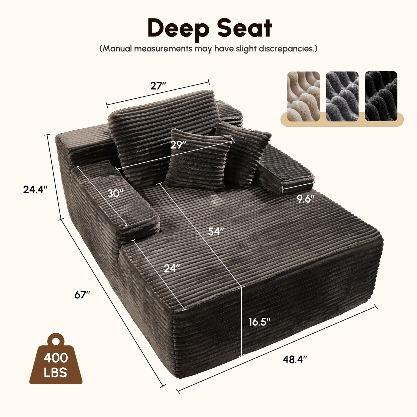 HOOOWOOO Canapé-lit en tissu moderne et amélioré