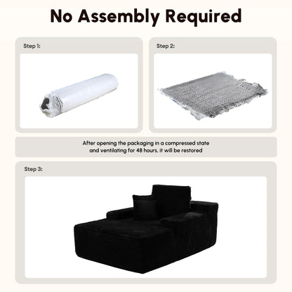 HOOOWOOO Canapé-lit en tissu moderne et amélioré