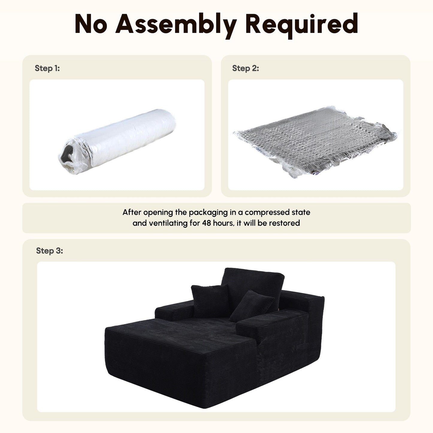 HOOOWOOO Canapé-lit en tissu moderne et amélioré