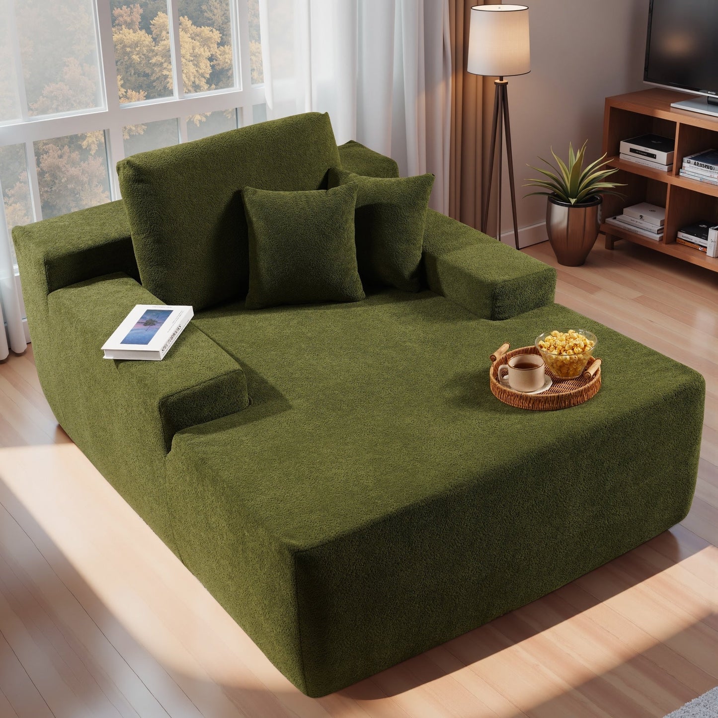 HOOOWOOO Canapé-lit en tissu moderne et amélioré