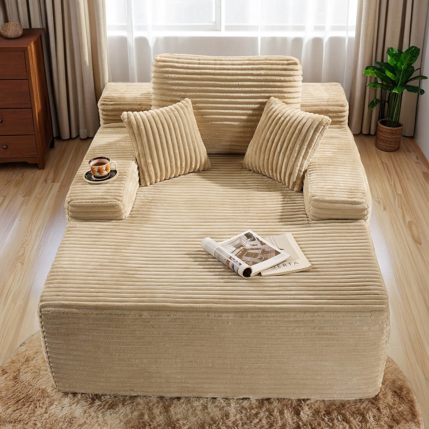 HOOOWOOO Canapé-lit en tissu moderne et amélioré