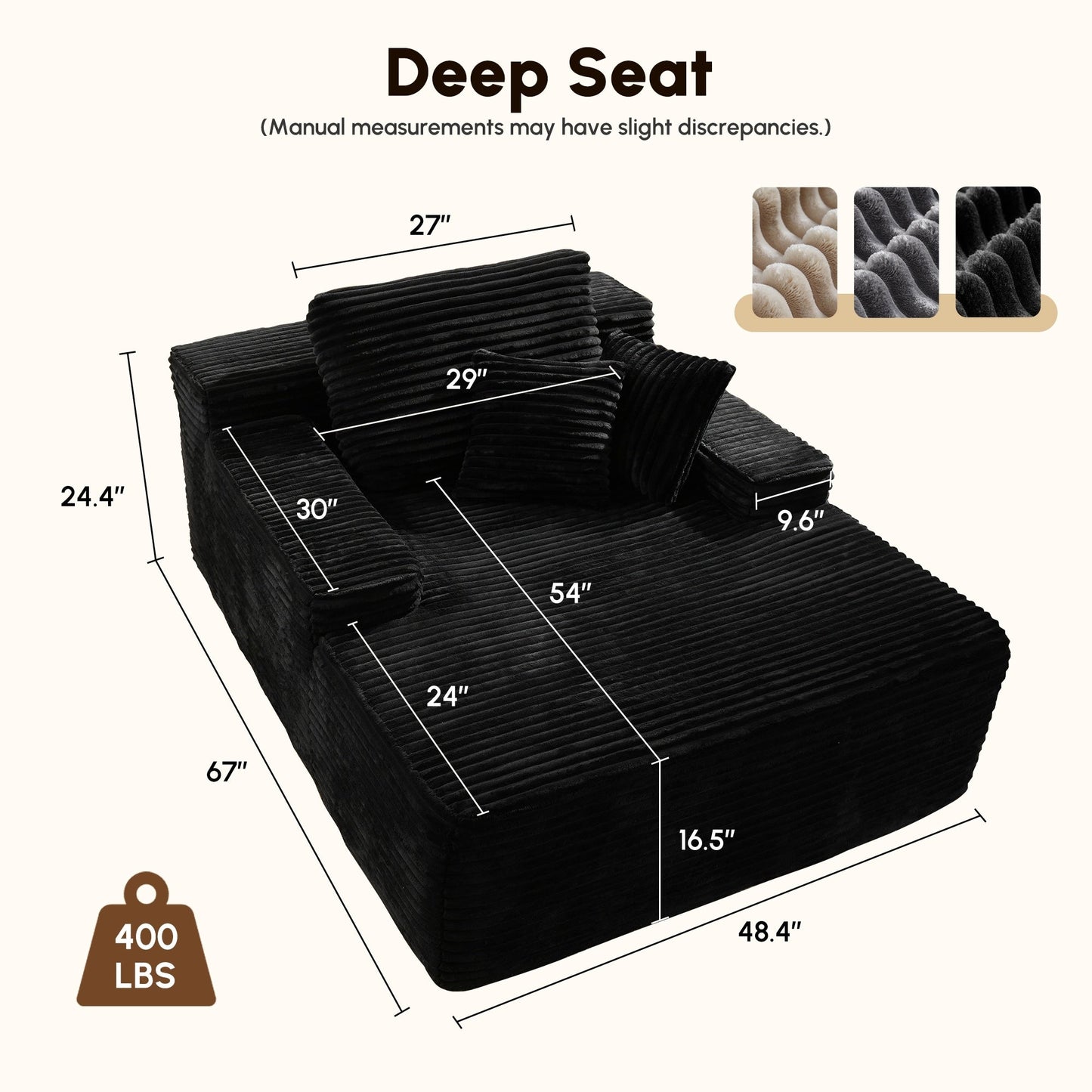 HOOOWOOO Canapé-lit en tissu moderne et amélioré