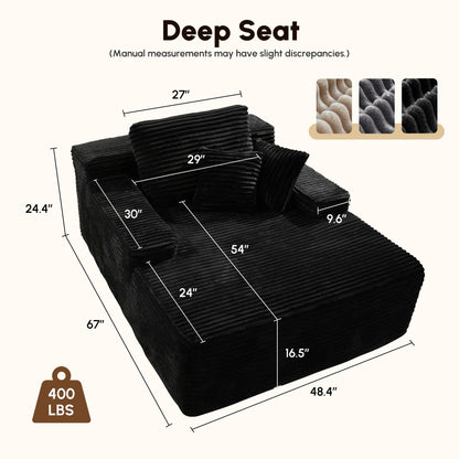 HOOOWOOO Canapé-lit en tissu moderne et amélioré