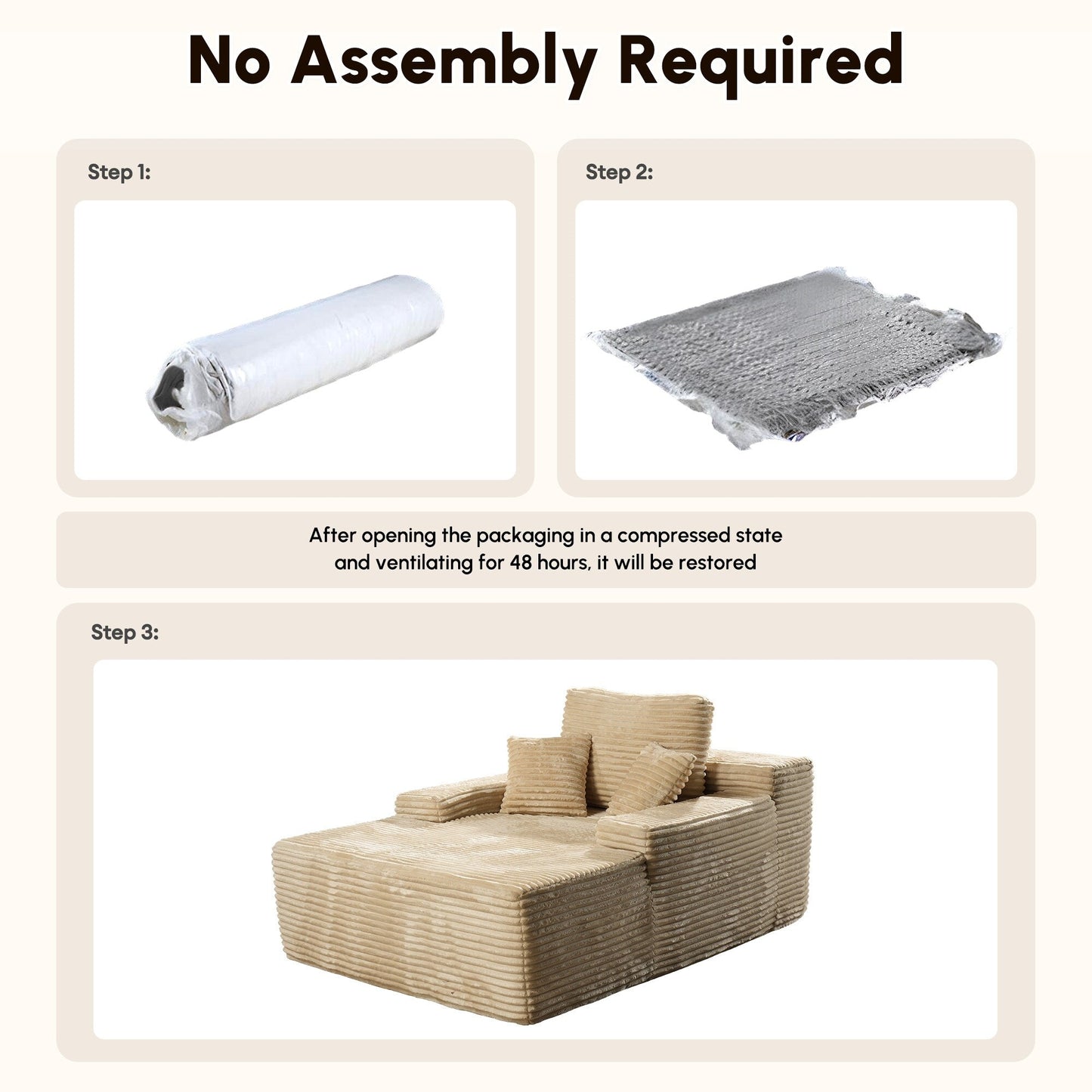 HOOOWOOO Canapé-lit en tissu moderne et amélioré