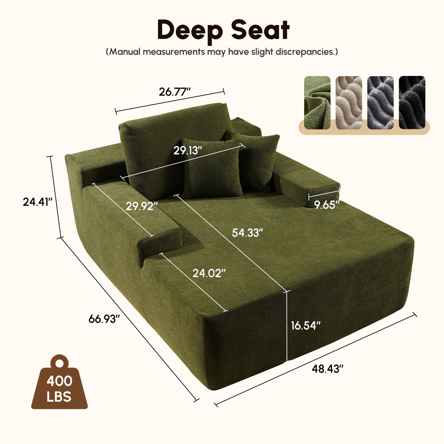 HOOOWOOO Canapé-lit en tissu moderne et amélioré