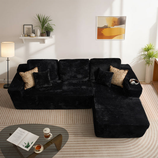 HOOOWOOO Canapé-lit moderne rembourré avec coussins pour salon