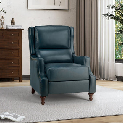 Fauteuil inclinable Florens en cuir véritable avec garnitures cloutées par HULALA HOME