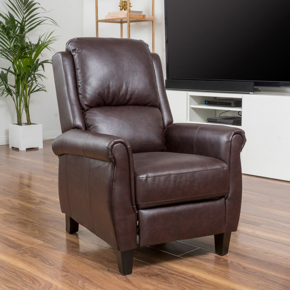 Fauteuil club inclinable en cuir PU Haddan par Christopher Knight Home