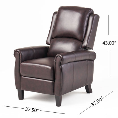 Fauteuil club inclinable en cuir PU Haddan par Christopher Knight Home