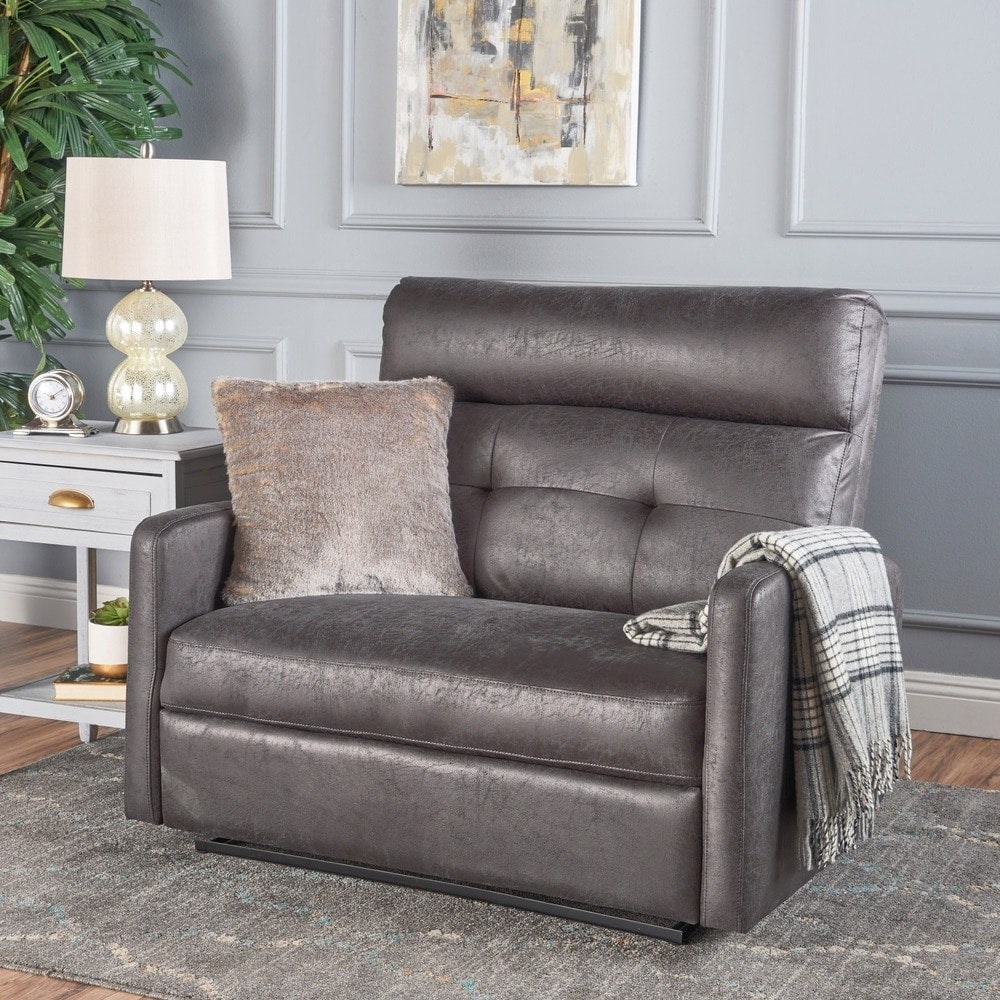 Fauteuil inclinable 2 places en microfibre Halima par Christopher Knight Home