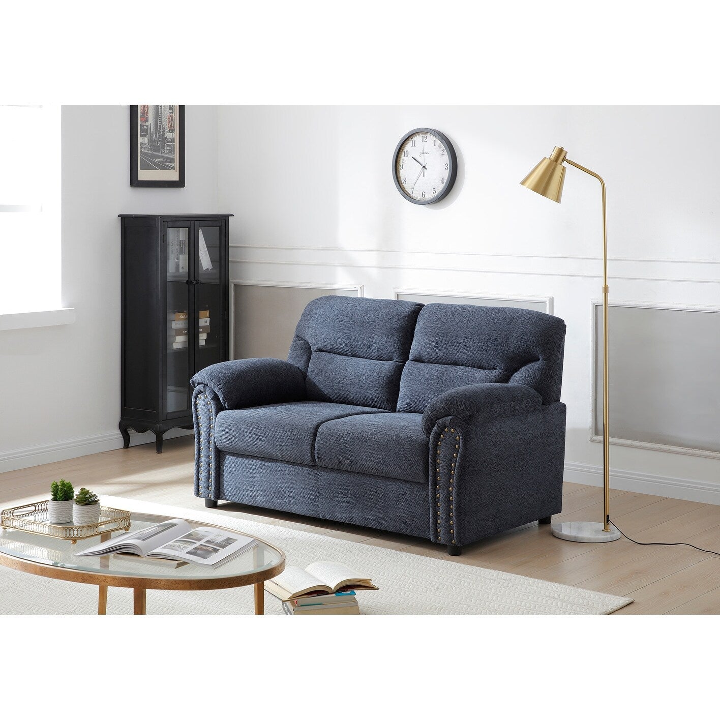 Canapé droit Hamilton de 60 po en polyester avec accoudoirs coussinés