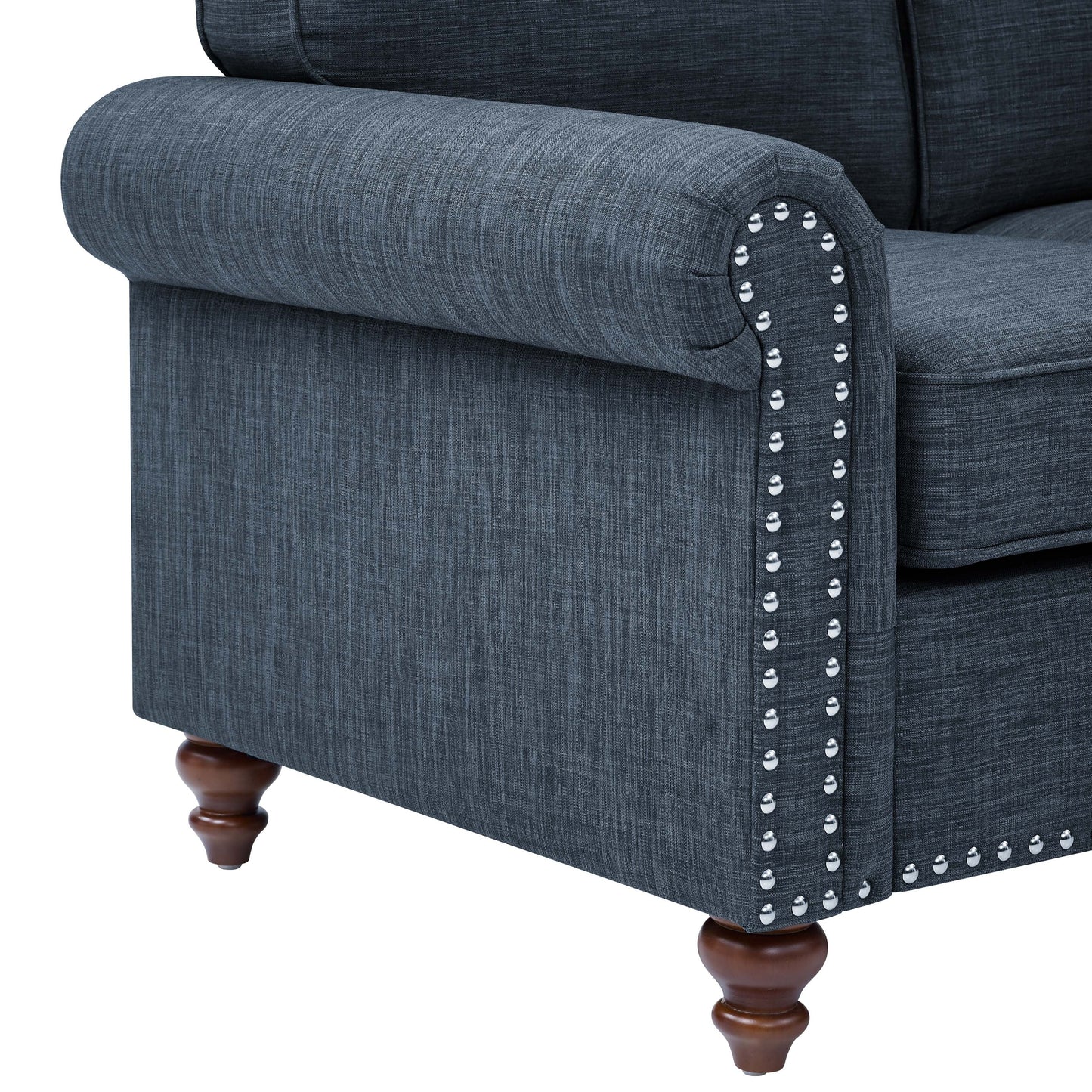 Canapé Harbor 78'' en lin mélangé avec pieds en bois massif