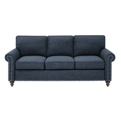 Canapé Harbor 78'' en lin mélangé avec pieds en bois massif