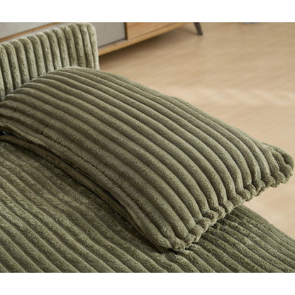 Canapé-lit Harmonia 109 W surdimensionné en velours côtelé, siège profond, double méridienne avec 4 oreillers