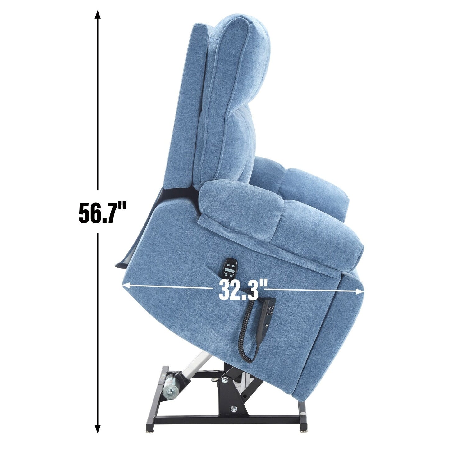 Fauteuil inclinable électrique à double moteur et massage thermique, positions infinies, grand format, avec porte-gobelets dissimulés, télécommande, fermeté moyenne