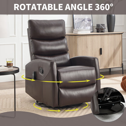 Fauteuil inclinable manuel à massage thermique avec bascule et pivot en tissu pour salon