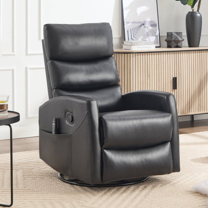 Fauteuil inclinable manuel à massage thermique avec bascule et pivot en tissu pour salon