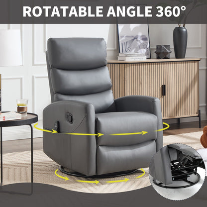 Fauteuil inclinable manuel à massage thermique avec bascule et pivot en tissu pour salon