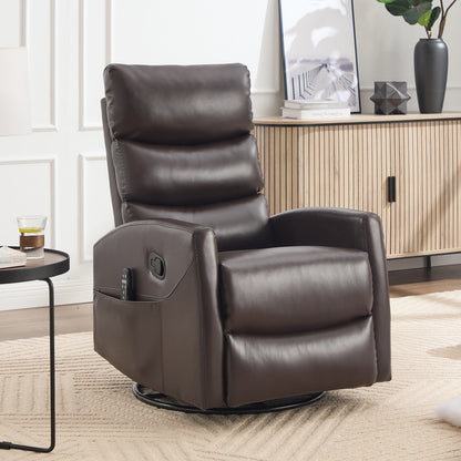 Fauteuil inclinable manuel à massage thermique avec bascule et pivot en tissu pour salon