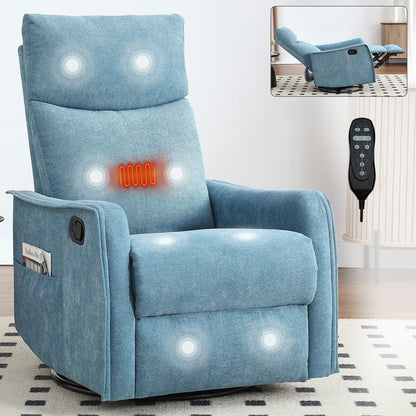 Fauteuil inclinable manuel à massage thermique avec bascule et pivot