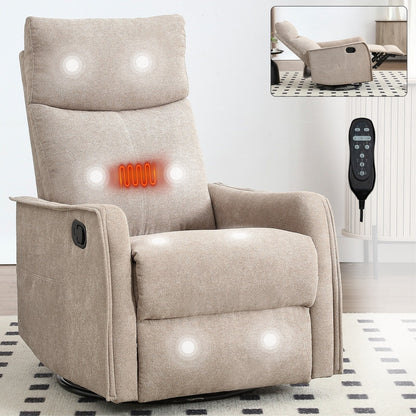 Fauteuil inclinable manuel à massage thermique avec bascule et pivot
