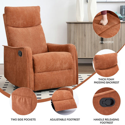 Fauteuil inclinable manuel à massage thermique avec bascule et pivot