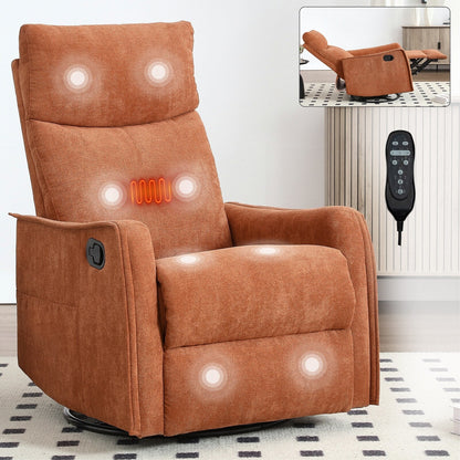 Fauteuil inclinable manuel à massage thermique avec bascule et pivot