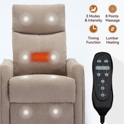 Fauteuil inclinable manuel à massage thermique, pivotant à 360°, tissu à bascule