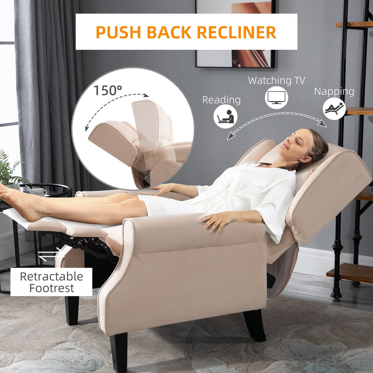 Fauteuil inclinable de massage chauffant avec télécommande pour chauffage lombaire
