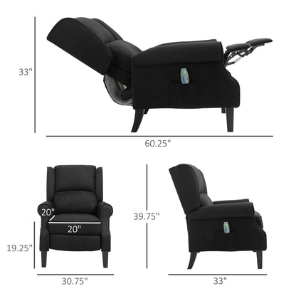Fauteuil inclinable de massage chauffant avec télécommande pour chauffage lombaire