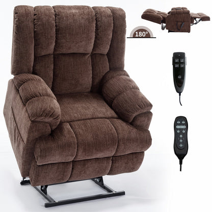 Fauteuil releveur robuste à double moteur pour personnes âgées avec chauffage, massage et inclinaison infinie, supporte jusqu'à 350 lb