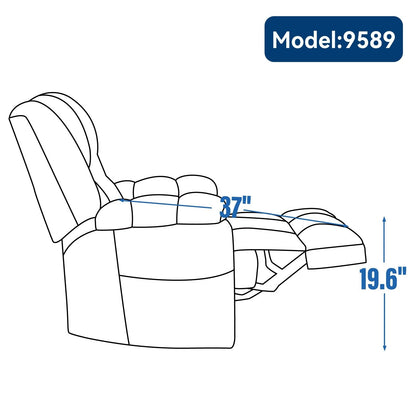 Fauteuil releveur robuste à double moteur pour personnes âgées avec chauffage, massage et inclinaison infinie, supporte jusqu'à 350 lb