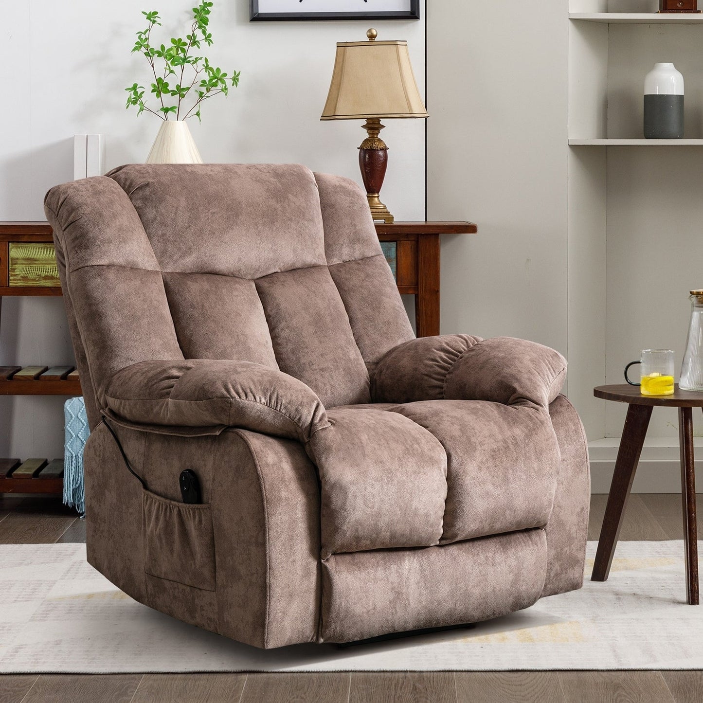 Fauteuil inclinable électrique robuste pour personnes âgées avec un design rembourré