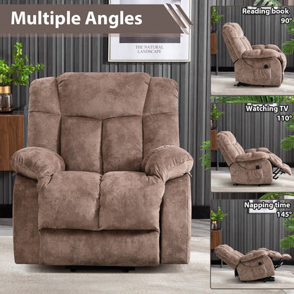 Fauteuil inclinable électrique robuste pour personnes âgées avec un design rembourré