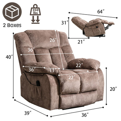 Fauteuil inclinable électrique robuste pour personnes âgées avec un design rembourré
