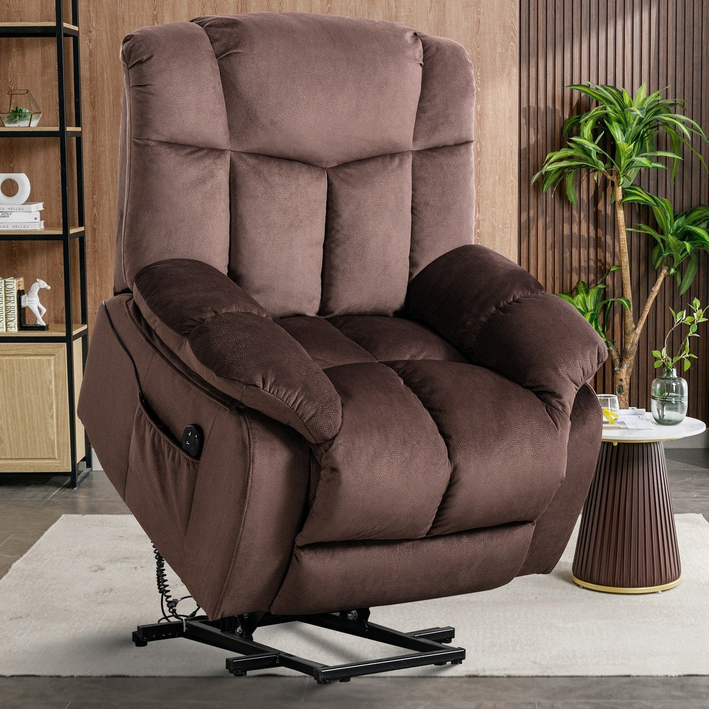 Fauteuil inclinable électrique robuste pour personnes âgées avec un design rembourré