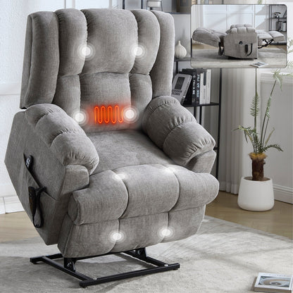 Fauteuil inclinable électrique robuste avec double moteur, fonctions de chauffage et de massage, canapé inclinable électrique à positions infinies