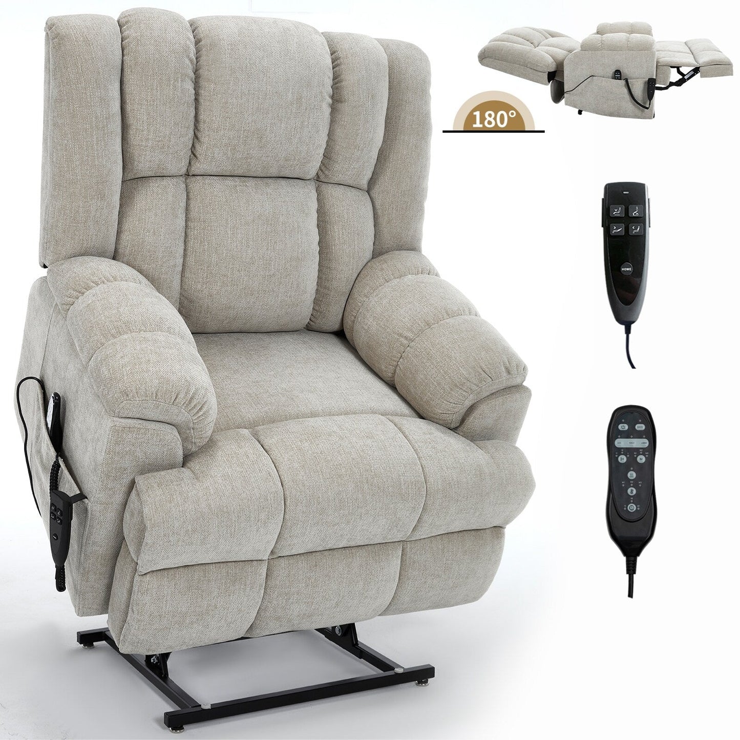 Fauteuil inclinable électrique robuste avec double moteur, fonctions de chauffage et de massage, canapé inclinable électrique à positions infinies