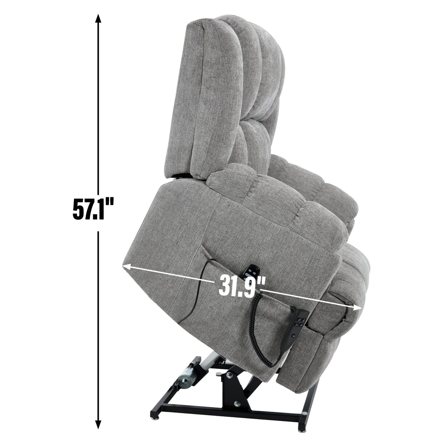 Fauteuil inclinable électrique robuste avec double moteur, fonctions de chauffage et de massage, canapé inclinable électrique à positions infinies