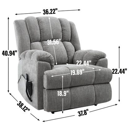Fauteuil inclinable électrique robuste avec double moteur, fonctions de chauffage et de massage, canapé inclinable électrique à positions infinies