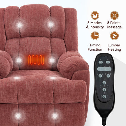 Fauteuil inclinable électrique robuste avec double moteur, fonctions de chauffage et de massage, canapé inclinable électrique à positions infinies