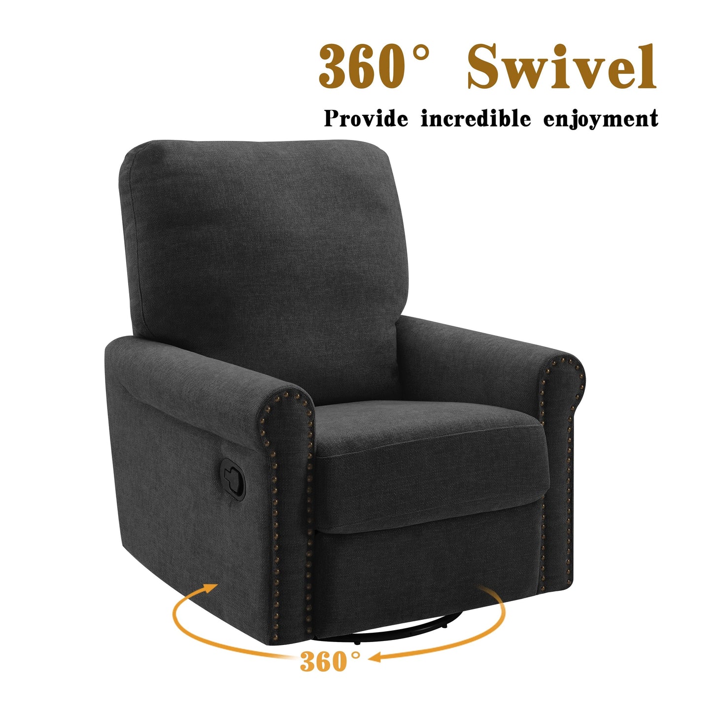 Fauteuil inclinable manuel pivotant à 360 degrés Heido, lot de 2
