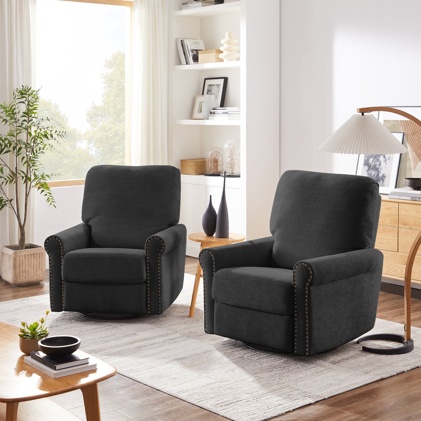 Fauteuil inclinable manuel pivotant à 360 degrés Heido, lot de 2