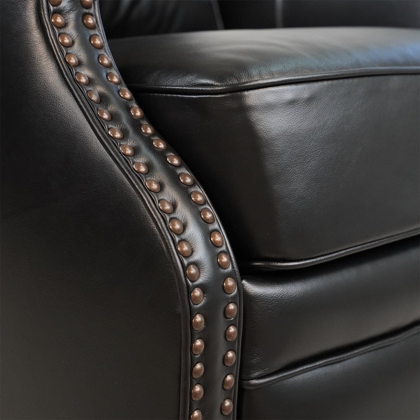 Fauteuil inclinable électrique en cuir véritable Hekkin avec appui-tête réglable et port USB Sièges de salon ultra-confortables